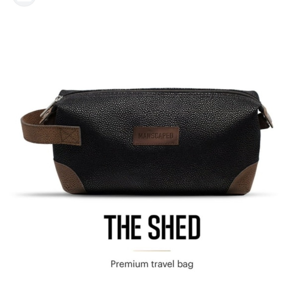 🆕 MANSCAPED™ The Shed Premium Quality Travel Toiletry Bag, PU Leather